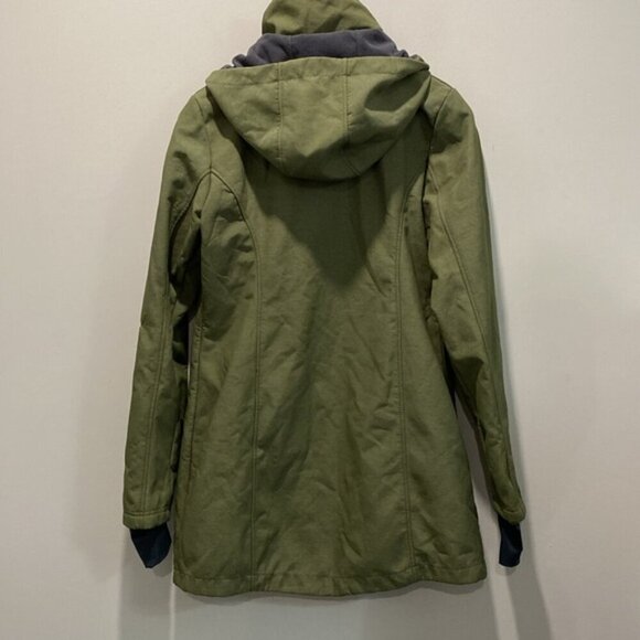 Bench Green Softshell Hooded Long Coat Size large - Picture 8 of 16